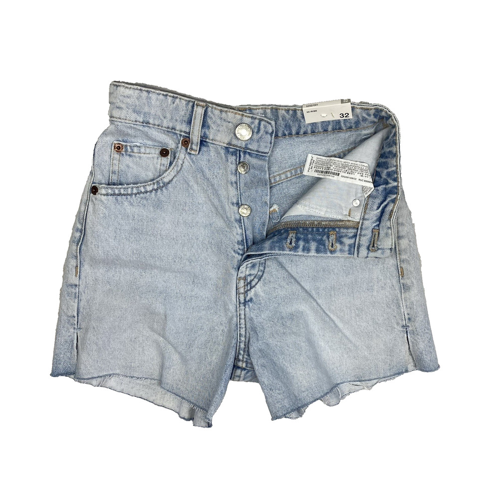 Zara Jean Shorts Womens 00 NEW High Rise Lightwash Casual Beachy Summer Denim
